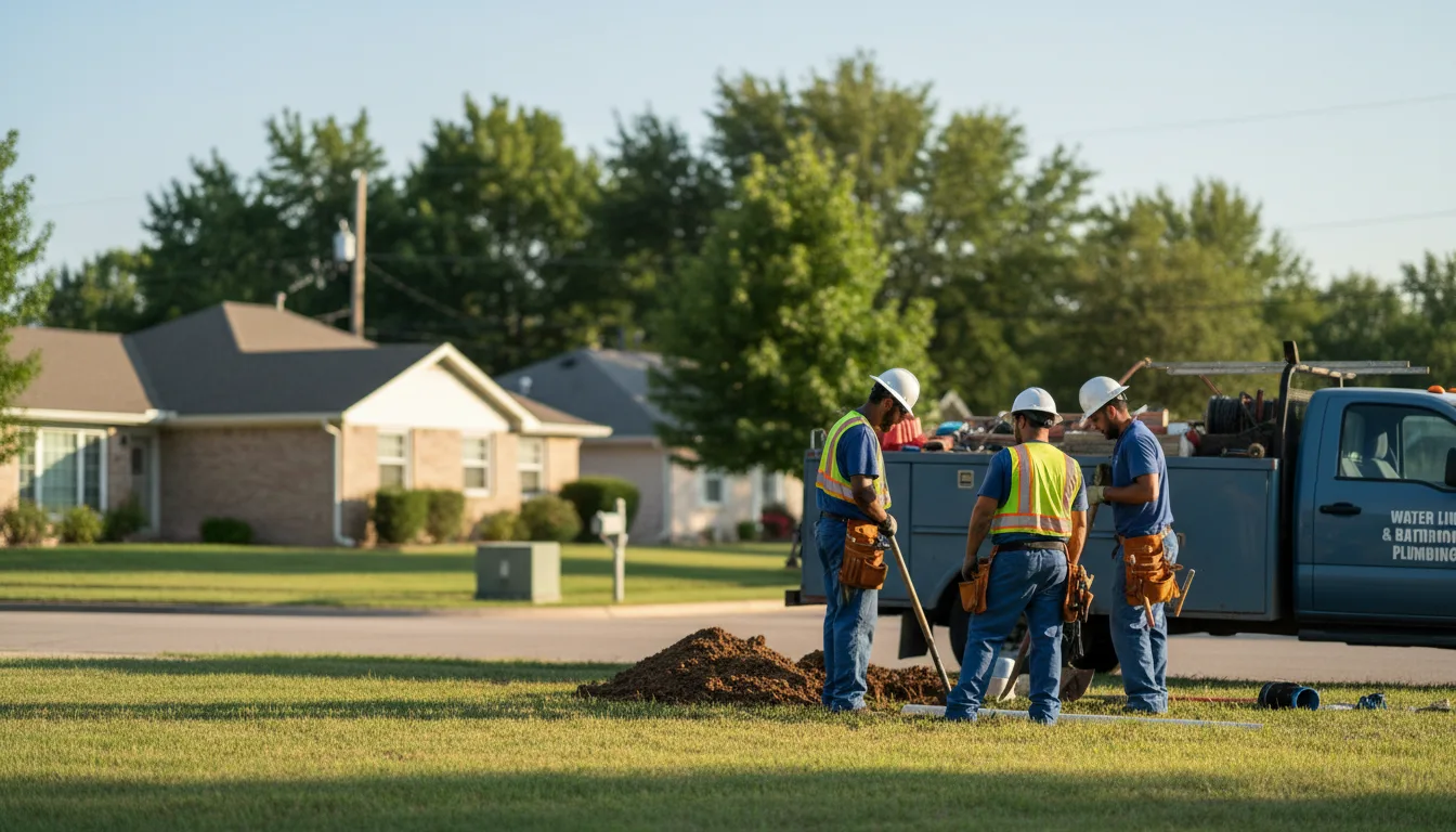 Residential water line and bathroom plumbing service in Helena, OK